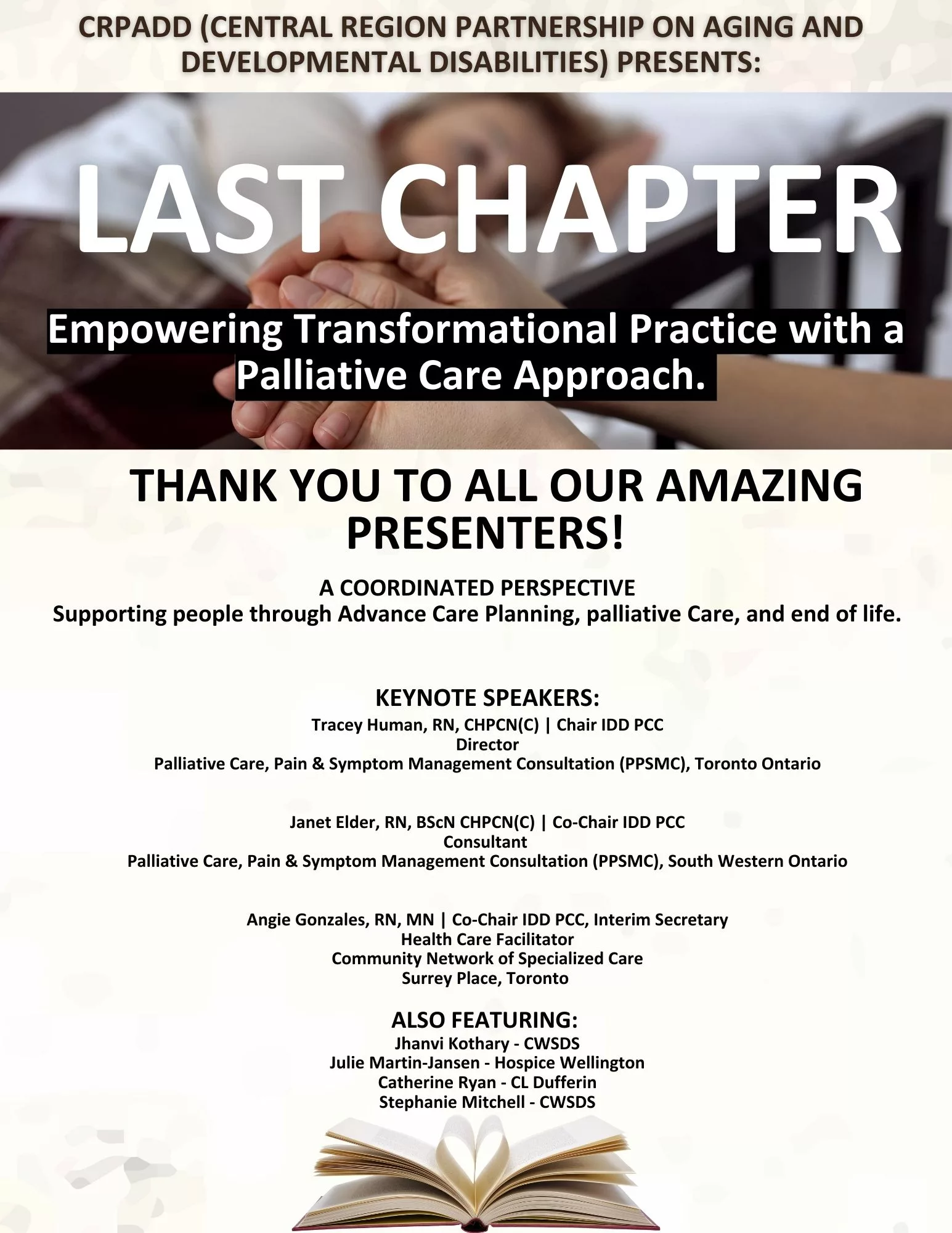 Last Chapter Presentation thank you list of all presenters