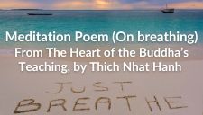 Meditation Poem (On breathing) From The Heart of the Buddha’s Teaching, by Thich Nhat Hanh